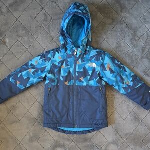 North Face Kids Freedom Insulated Blue Geometric Jacket